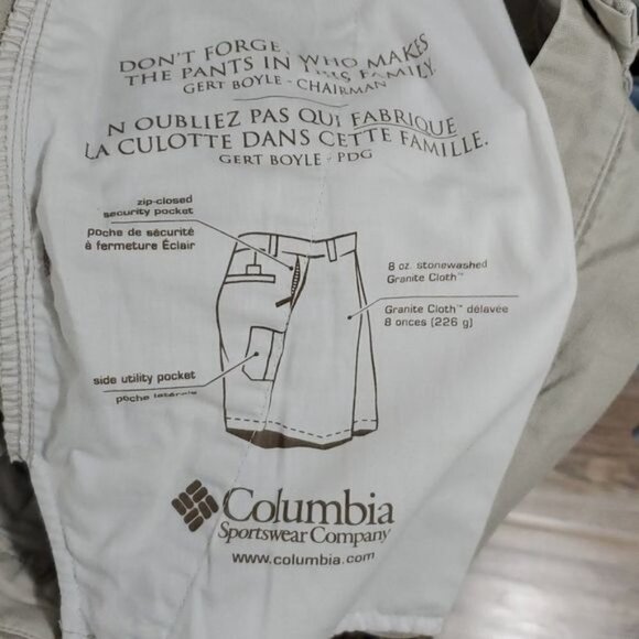 Columbia flat front utility shorts men's size 36 - Picture 7 of 7